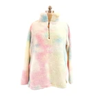 Hoodie Tie Dye Fleece Pullover 2020 Tie Dye Sherpa Rainbow Fleece Hoodie Candy Color Sherpa Pullover For Women