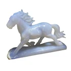 Horse Horse 8 Inch Blue Chalcedoni Handcarved Realistic Horse Figurines Ponys Small Foal Figures