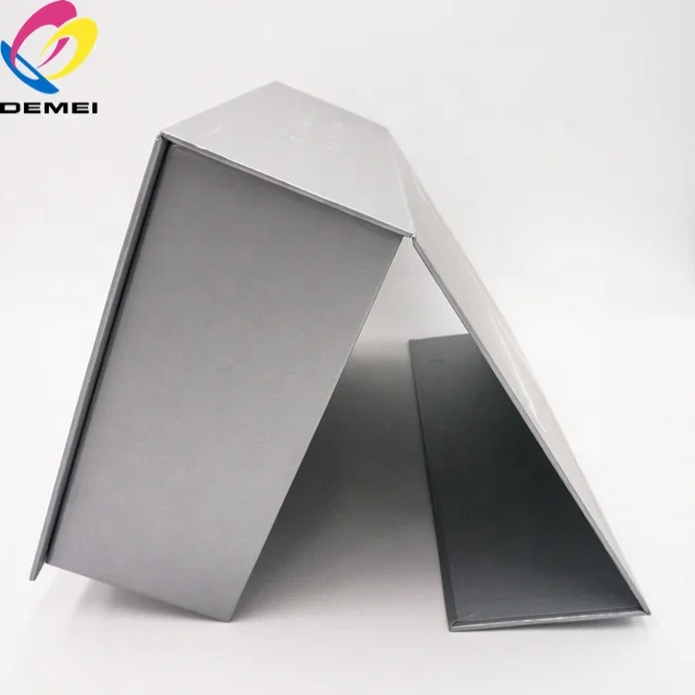 matte silver cardboard magnetic gift box magnetic electronic