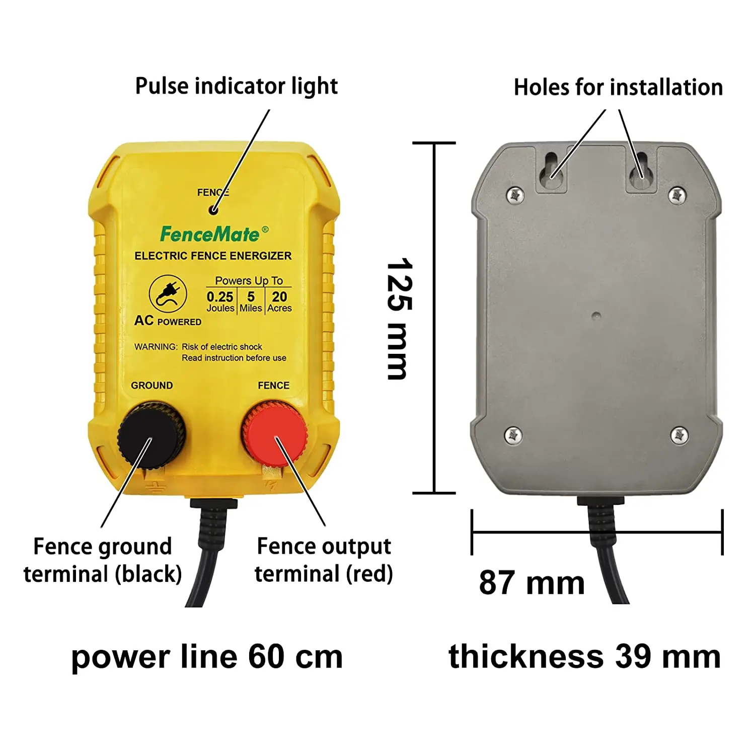 Fencemate Electric Fence Energizer With Ac Power Up To Miles