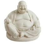 China religion sculpture life size marble white laughing Buddha statue on sale