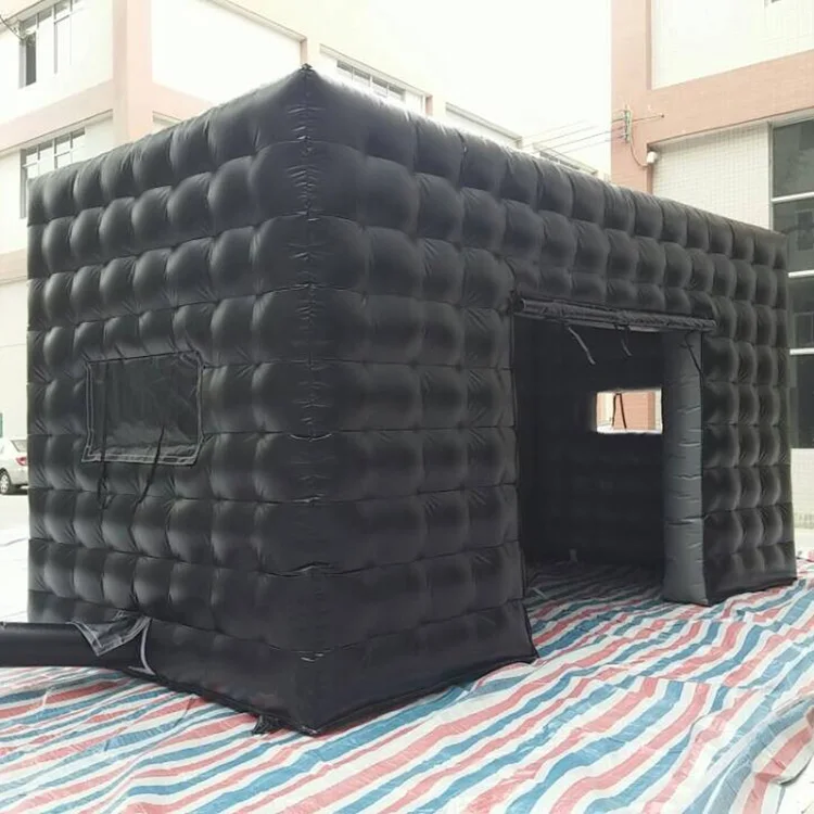 Commercial Black Portable Inflatable Tube Kiosk Blow up Booth Inflatable Cube Party Tent