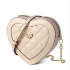 New fashion ladies chain genuine leather handbags heart shaped crossbag crossbody bags for women purse
