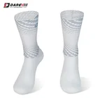 Darevie Combined printing socks with strip fabric Anti-slip High Men Breathable MTB/Road running aero cycling socks