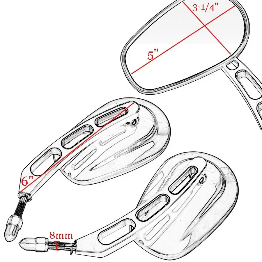 8MM Rear View Side Mirrors For Harley Street Bob FXDB Fat Boy Iron 883 XL883N Sportster 1200 Custom XL1200C Motorcycle Rearview