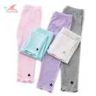 Factory wholesale custom 95% cotton 5% spandex solid color girls ruffled pants kids