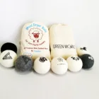 Friendsheep Organic Eco Wool Dryer Balls - Panda Pack - Handmade Fair Trade No Lint - Pack of 6
