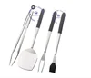 4 pcs Barbecue tool set heat-resistant hollow stainless steel with soft rubber handle super big spatula high quality BBQ server