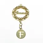Zinc alloy custom hollow out logo round charms metal name jewelry tags for pendant
