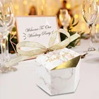 New Europe Marble Style Gift Box Baby Shower Birthday Party Candy Box Sweet Chocolate Boxes Wedding Favors Decoration