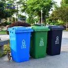 Durable HDPE solid mobile wheelie bin 120L plastic standing dustbin plastic
