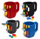Creative 350ml kids DIY build-on Brick Mug Building Blocks Coffee Cup Puzzle Mug