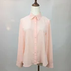 Classic Chiffon Blouse Tops Women O Neck Formal Office Shirts