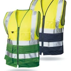 100% Polyester En471 Traffic Products Security Guard Uniform Reflective Safety Vest With PVC card pocket