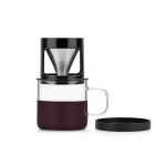 Pour Over Coffee Maker Borosilicate Glass Carafe Rust Resistant Stainless Steel Paperless Filter Dripper
