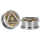 Surgical Steel Ear Tunnel God Eyes with Diamond Ear Plug Jewelry