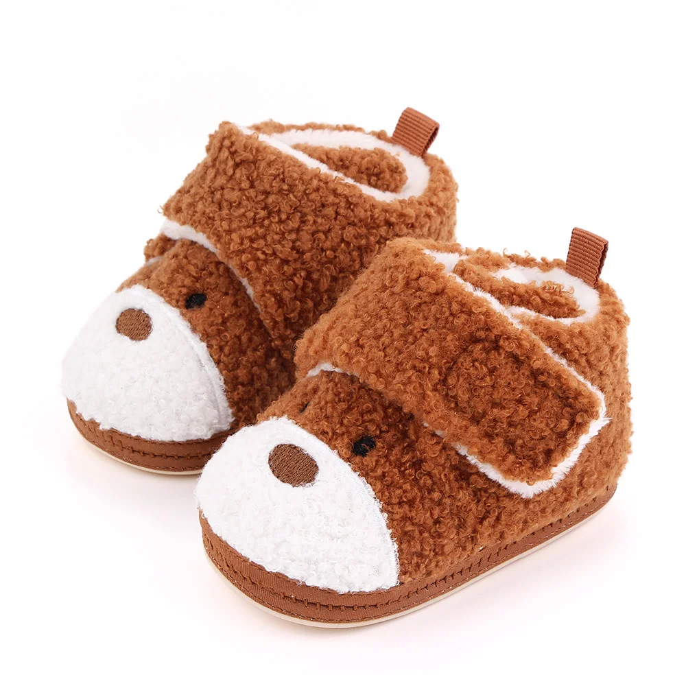 High quality cotton toddler shoes lovely cartoon warm baby shoes in winter details