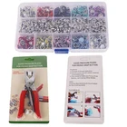 1Set Fasteners Install Hand Pliers Tool DIY Baby Clothes Sewing Accessories Colorful Metal Five-prong Buckle Press Button