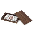 New design custom logo wooden packaging box gift walnut business card wood box