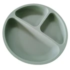 Wholesale Eco-Friendly Baby Silicone Round Shape Feeding Plate For Dinner