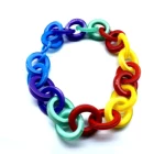 popular colorful multicolor stone link resin necklace resin chain for women