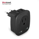 Outlet Size European Travel Plug Adapter International Outlet Adapter Lightweight Compact Size Wall Adaptor