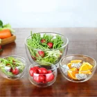 Custom heat resistant double wall glass salad bowl
