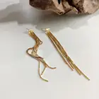 Vianrla 925 Sterling Silver Simple Dangling Chain Tassel Earrings With Stud 18K Gold Plated Wholesale Tassel Earrings