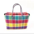 Handbag Plastic Handbag Large Plastic Woven Straw Bag Recycled Weave Plastic Handbag