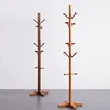 Vlush free standing beech coat Rack with 10 beech wood hooks for clothes trousers and hat hanger