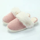 Wholesale concision memory foam winter soft fur slippers for women