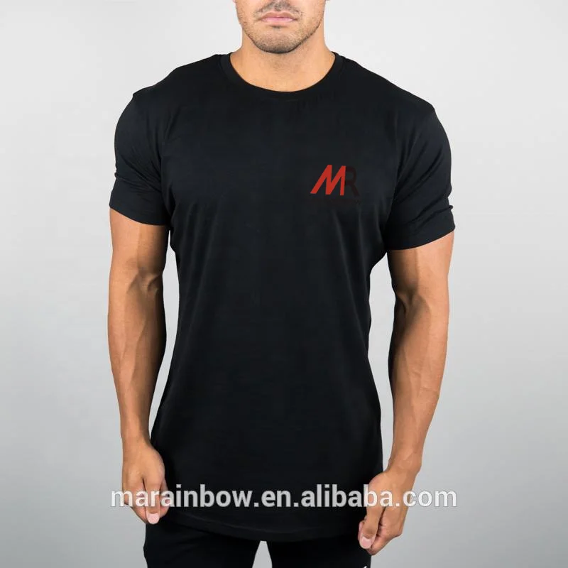 Soft Cotton Spandex Mens Short Sleeve Gym Fitted T Shirt