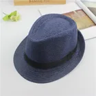 Beach Cap Straw Hat Summer British Roll Brim Straw Kids Boy Women Men Travel Shade Beach Jazz Straw Hat Cap