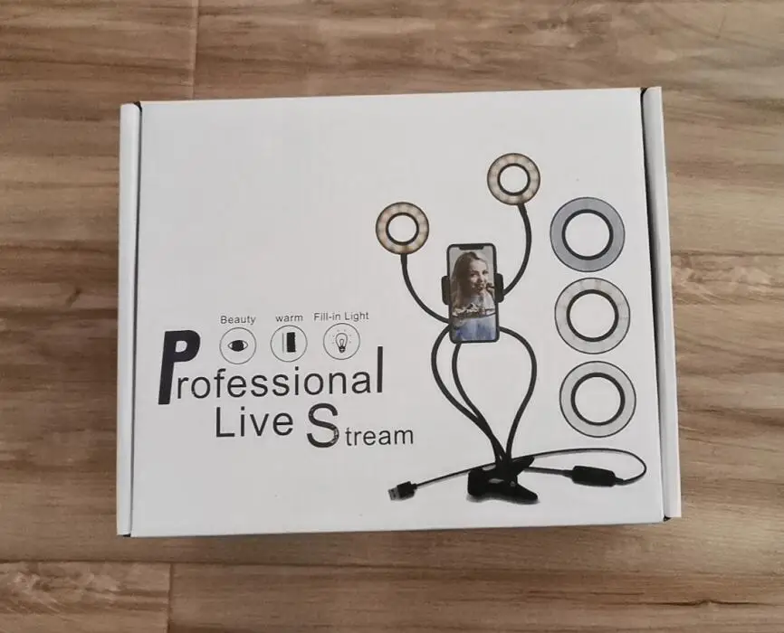 universal cellphone desktop clip sefie double ring lights with