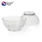 Food grade high quality 90ml stripe design clear plastic bowl