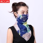 UV Protect Summer Black Muslim Silk Chiffon Neck Cover Face Scarf Hijab Bandana For Women