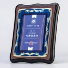 Handicraft Souvenir Custom Shape Soild Wood Award Plaque Quality Annatto Trophy