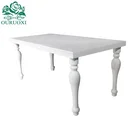 Outdoor White Metal Iron base Customized Size Modern Dining Tables