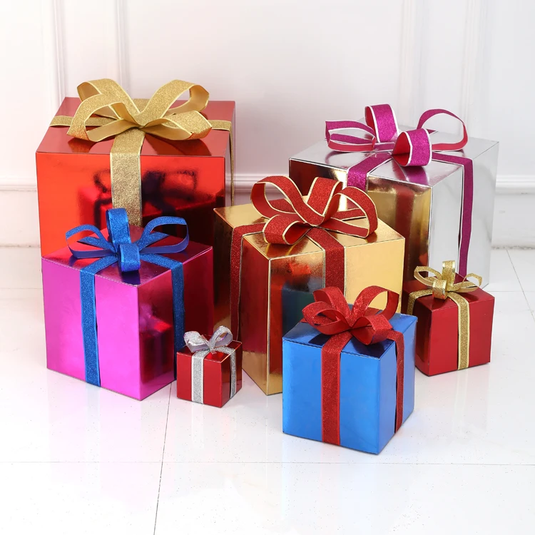 luxury custom empty large christmas gift box with ribbon