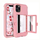 Luxury Silicone PC Protective Cover With Card Slot Mirror Case For iPhone 11 pro Accessories