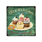 custom gold wall art hanging retro decor metal shell tin sign for promotion