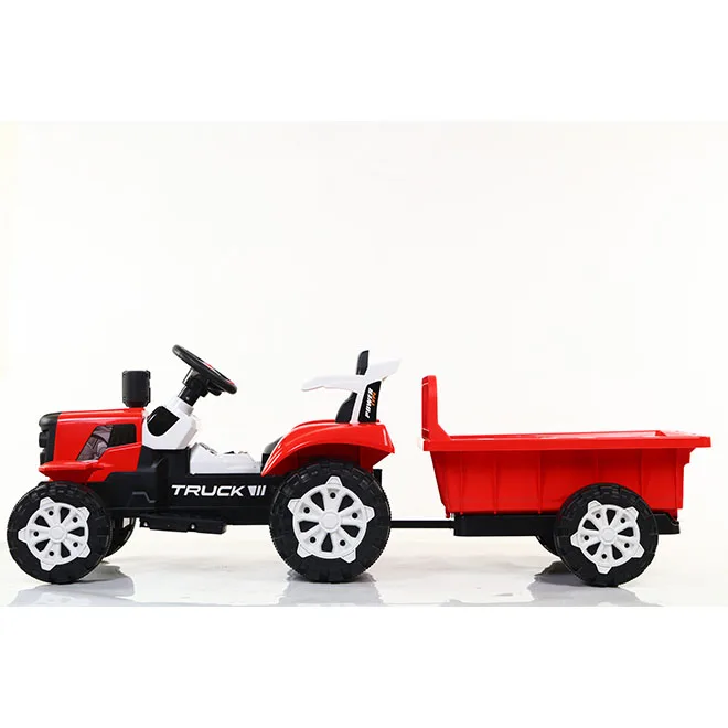 Control remoto paseo en coche Tractor eléctrico juguetes camión desmontable con volquete hidráulico