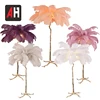 Most popular large beautiful colorful feather copper decor copper floor lamp
