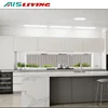 Apartment project modern home counter top wood grain laminate kitchen cabinets
