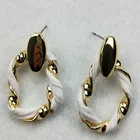 Engagement Gold Loop Hoop Earring Gold Twisted Hoop Earring Fashion Jewelry Gold Loop Hoop Earring Twisted Hoop Earring
