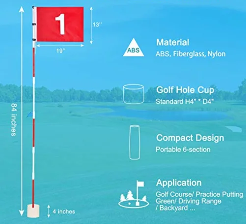 定制尺寸旗杆迷你高尔夫旗杆高尔夫球针旗杆支架与旗帜 from m.