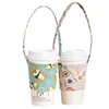 Wholesale ECO Friendly Milk Bubble Tea Tote Hand Carry Bag Coffee Cup Holder Sleeve Carrier Bag With Logo