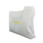 Letter White Cotton Canvas Big Custom Eco-friendly Storage Shoulder Tote Bag For Girls
