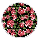 Personalised bohemian stripe round beach towel