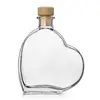 200ml Sparkling Wine Passion Heart Shape Glass Bottle With Cork Lid For Cocktail